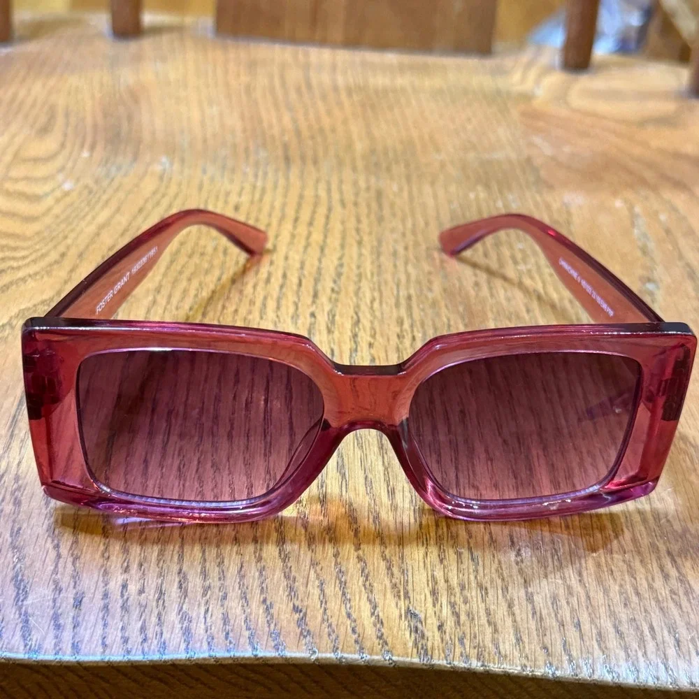 Foster Grant NS1022 Rectangular Sunglasses Translucent Pink Purple PRP 160mm